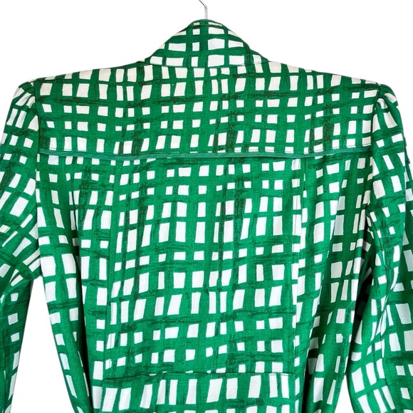 Cabi Circuit Jacket Green White Trench Coat Jacket Linen Blend Sz XS - Picture 6 of 16